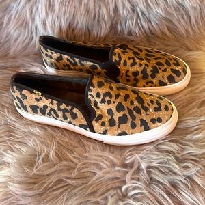 Keds cheetah print slip ons